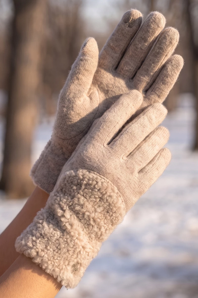 Sherpa Panel Knit Touchscreen Gloves