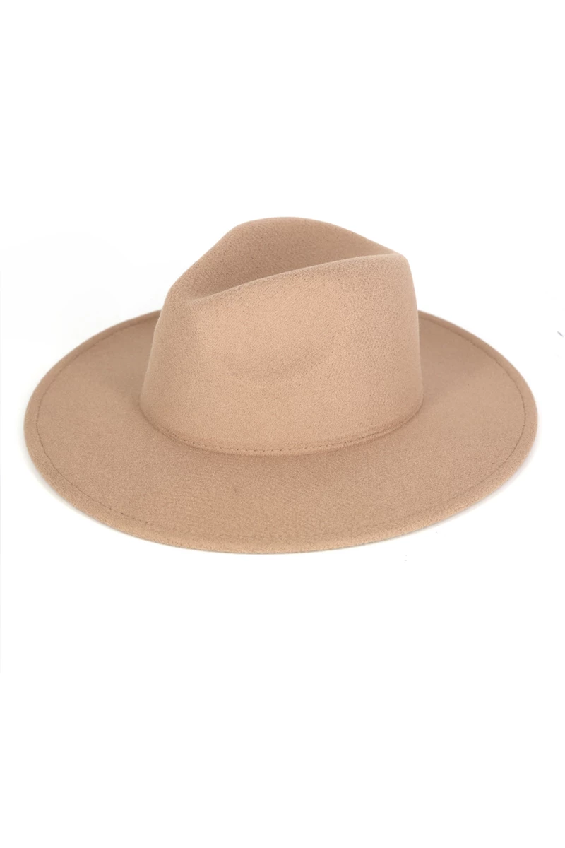 Solid Flat Brim Panama Hat