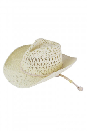 Straw Braided Rope Strap Cowboy Hat
