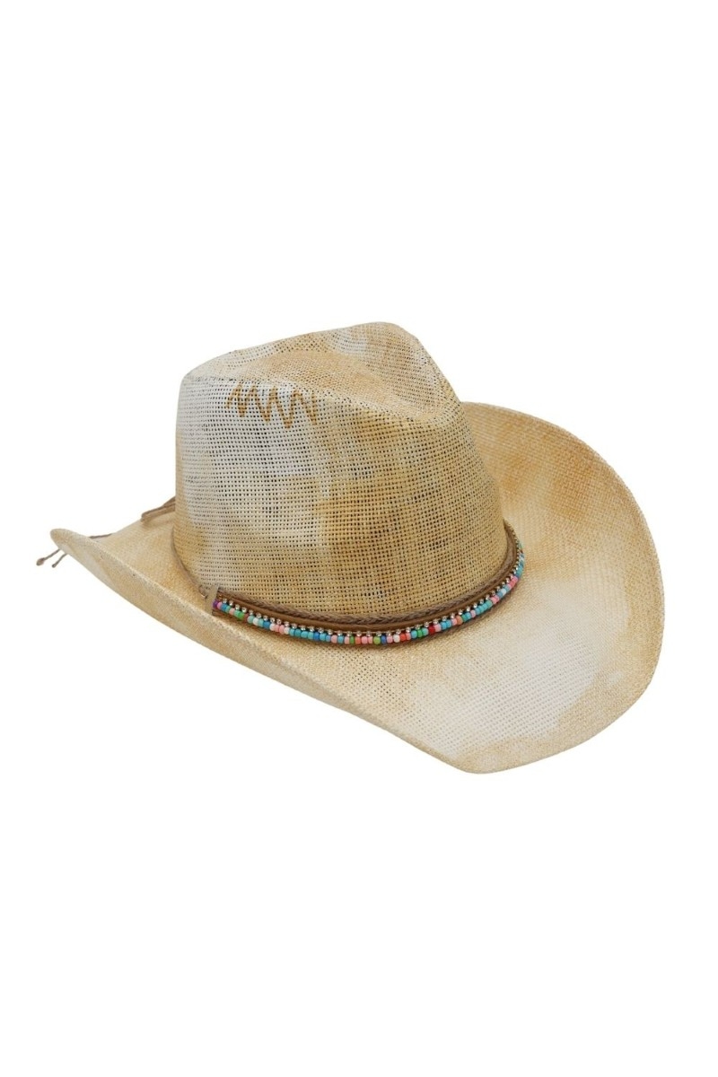 Rustic Western Straw Cowboy Hat