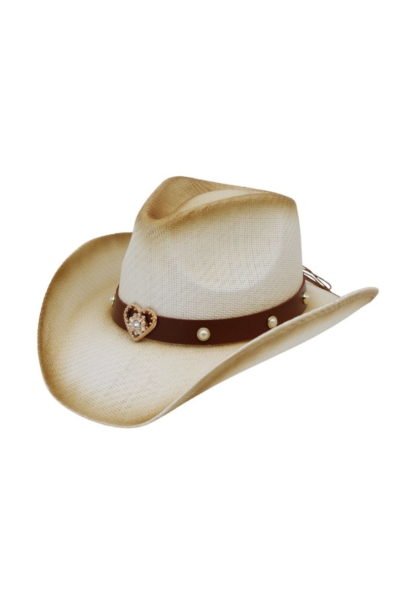 Western Heart Accent Straw Cowboy Hat