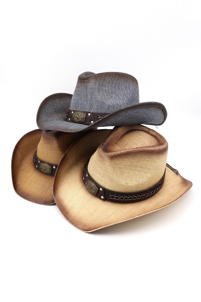 Western Chain Accent Strap Cowboy Hat