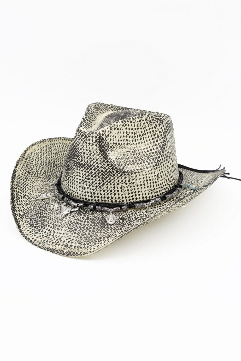 Western Corded Strap With Charms Vintage Cowboy Hat