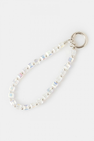 Metallic And Plastic Cube Beaded Bag Chain