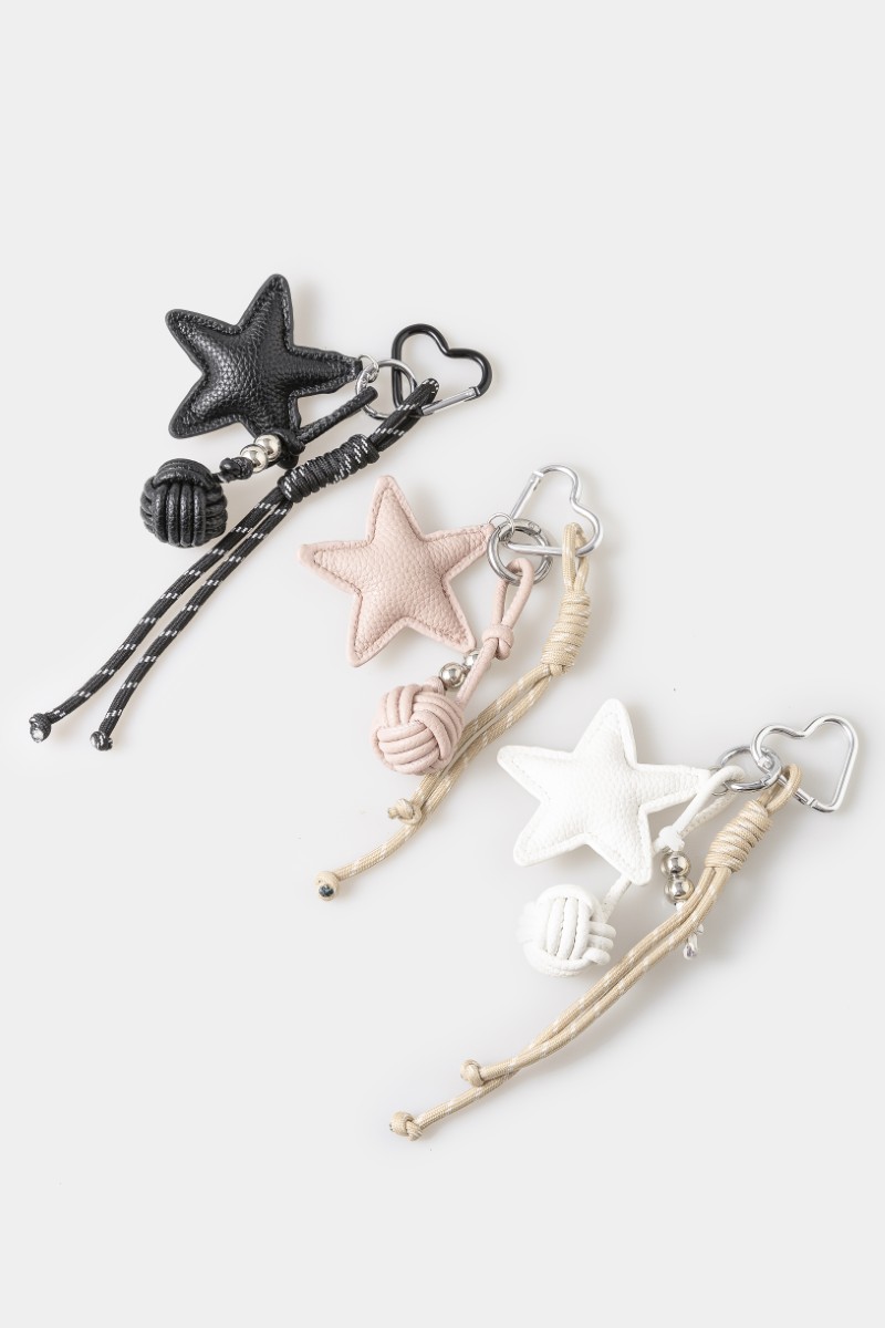 Ball Star And Cord Heart Carabiner Bag Charms