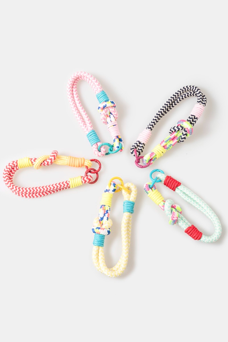 Mixed Pattern Bungee Cord Bag Charm