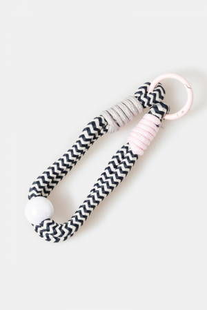 Chevron Pattern Bungee Corda And Bead Bag Charm