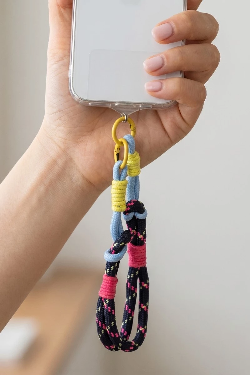Intricate Braided Bungee Cord Bag Charm