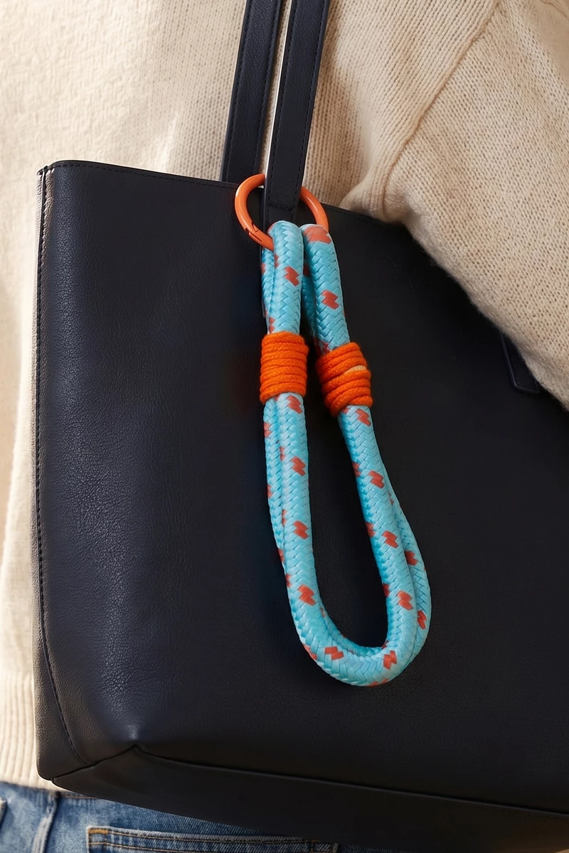 Colorful Braided Rope Ring Bag Charm