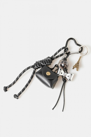 Eiffel Tower Cord Mini Bag And Bow Bag Charms