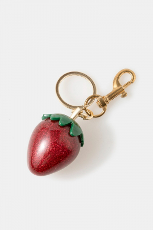 Glitter Resin Strawberry Bag Charm