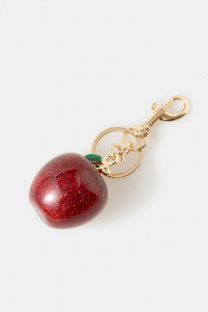 Glitter Resin Apple Bag Charm