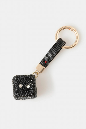 Pave Dice And Tag Bag Charm