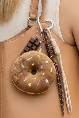 Plush Sprinkle Donut Chocolate Bar Bag Charm