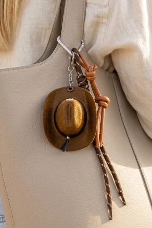Mini Cowboy Hat Western Rope Bag Charm