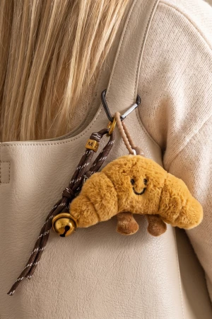Plush Croissant Jingle Bell Bag Charm