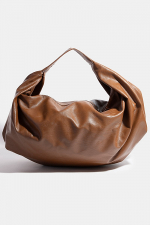 Simple Leather Hobo Shoulder Bag