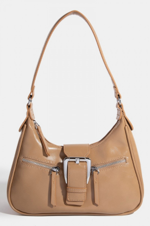 Large Buckle Triple Zipper Hand Bag