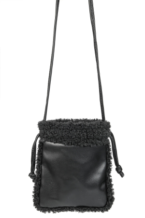 Rectangle Fur Trim Crossbody Bag