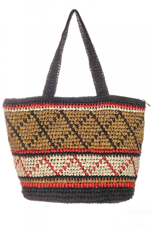 Fame Straw Braided Faux Leather Strap Shoulder Bag