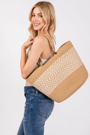 Braid Pattern Beach Tote Bag