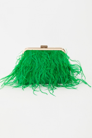 Feather Fringe Clutch Bag
