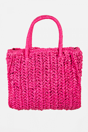 Raffia Braided Square Handbag