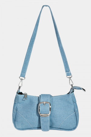 Fame Denim Belt Accent Shoulder Bag