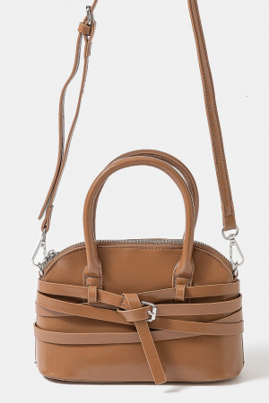 Layered Strap Style Glossy Hand Bag