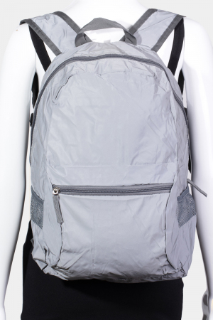 Reflective Nylon Multi Zip Backpack