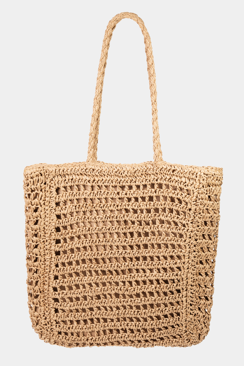 Straw Braided Beach Tote Bag