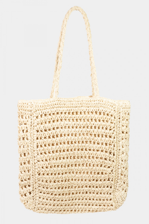 Straw Braided Beach Tote Bag