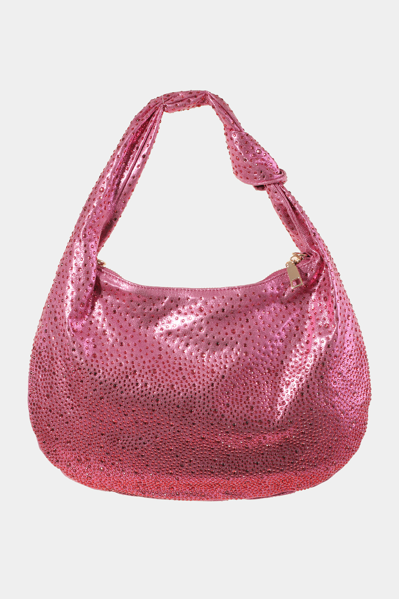 Rhinestone Studded Hobo Bag
