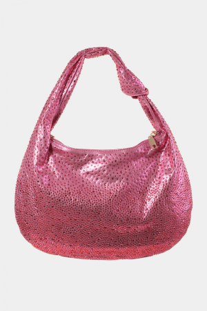 Rhinestone Studded Hobo Bag