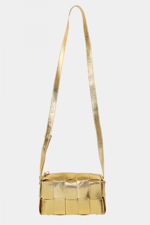 Leather Woven Shoulder Bag