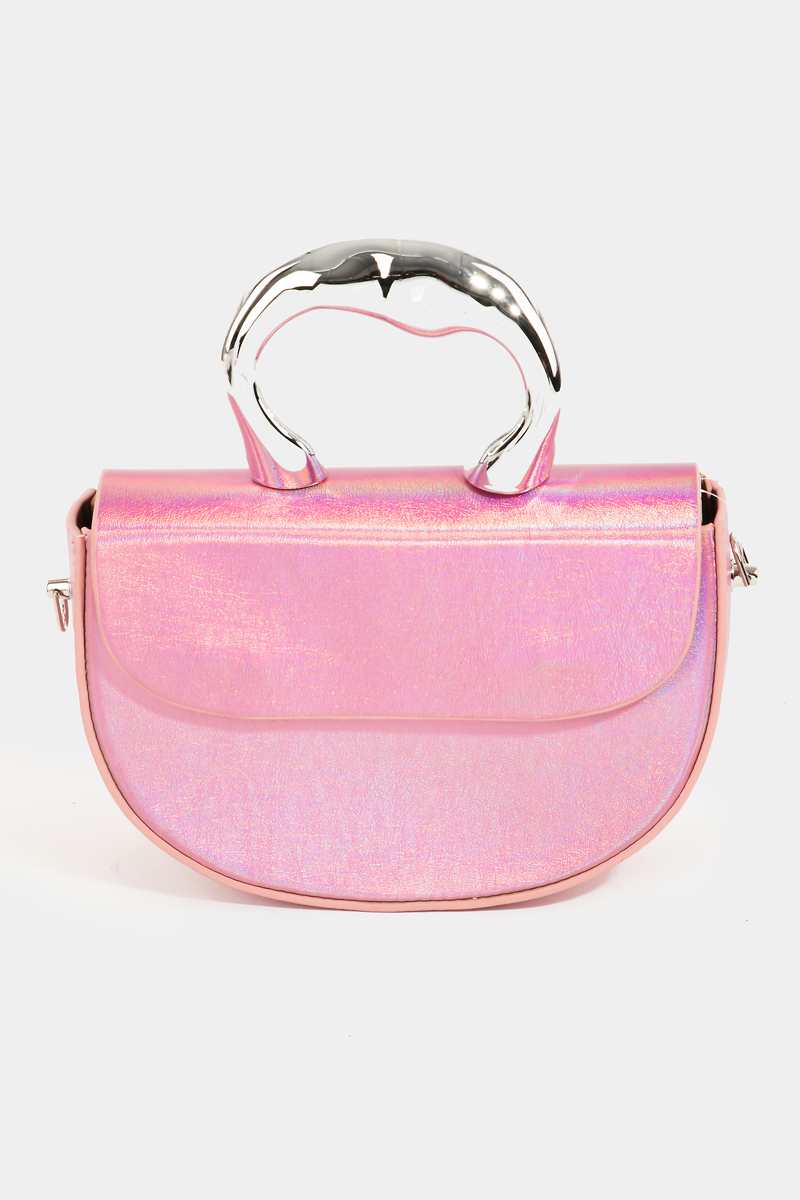Glossy Semi Circle Top Handle Bag