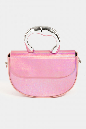 Glossy Semi Circle Top Handle Bag