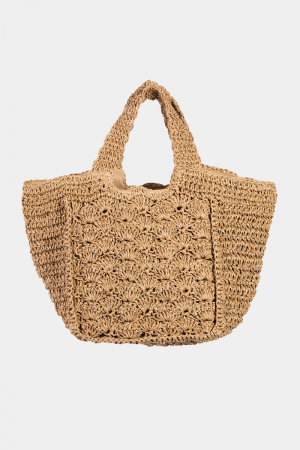 Fame Square Braided Pattern Tote Bag