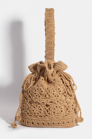 Intricate Braided Single Strap Drawstring Bag