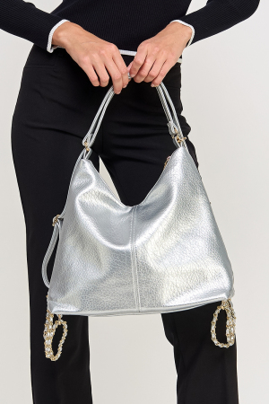 Leather Chain Decor Shoulder Bag
