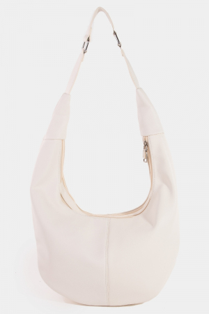 Panel Stitch Deep Crescent Leather Tote Bag