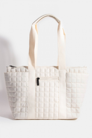 Quilted Nylon Tote Bag
