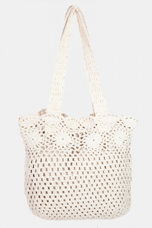 Crochet Circles Mesh Knit Tote Bag