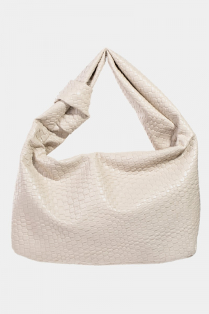 Braided Pattern Knotted Handle Hand Bag