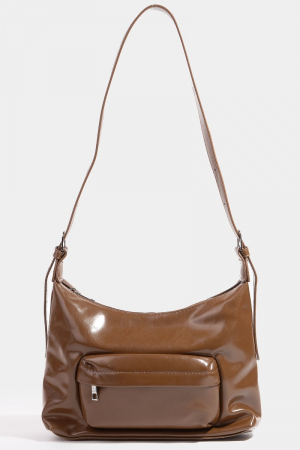 Glossy Leather Shoulder Bag