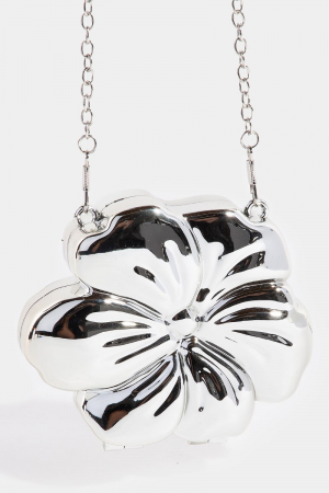 Metallic Flower Clutch Coin Purse