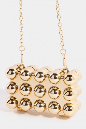 Metallic Bubble Rectangular Clutch Coin Purse