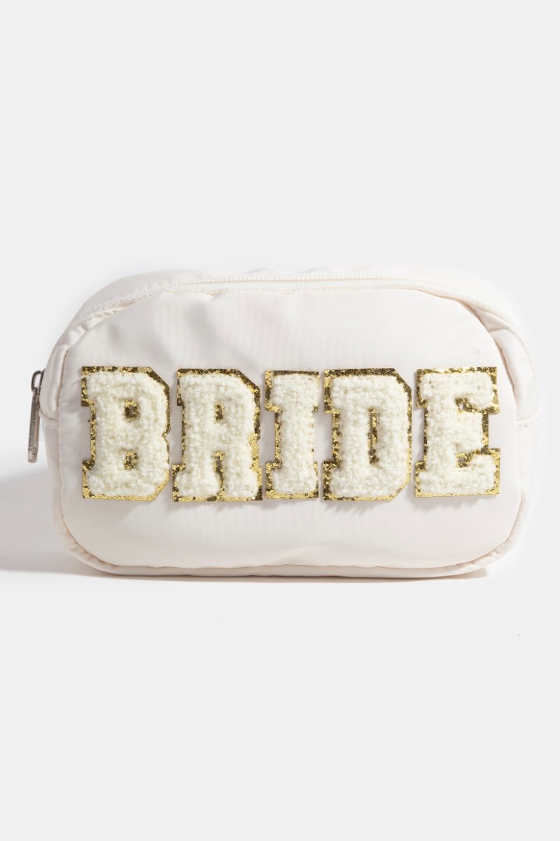 Fuzzy Glitter Bride Crossbody Bag