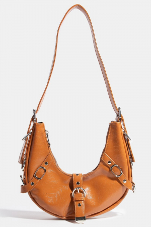 Multi Belt Strap Accent Shoulder Bag