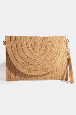 Layered Paper Braided Envelope Clutch Bag